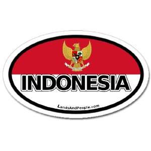  Indonesia Flag Car Bumper Sticker Decal Oval: Automotive