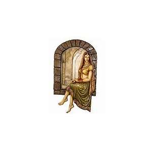  WALL MURAL WALL DECORE HANGING ~ LADY SITTING ON A WINDOW WALL 