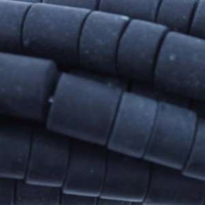 Beads   Frosted Blackstone : Mixs Tubes Plain   8mm Diameter, No Grade 