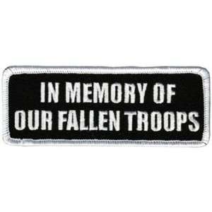  IN MEMORY OF OUR FALLEN TROOPS Vet Military Biker Patch 