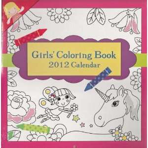  2012 Girls Coloring Book Wall Calendar: Office Products