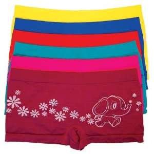 HS Girls Seamless Underwear Boyshort Cute Elephant and Flower Design 