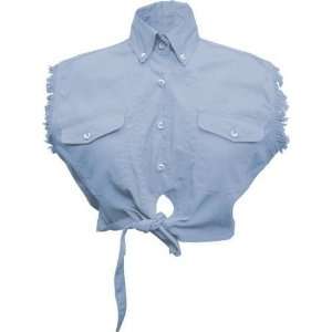   Light Blue Sleeveless Tie up Shirt 100% Cotton twill: Automotive