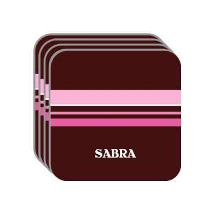 Personal Name Gift   SABRA Set of 4 Mini Mousepad Coasters (pink 