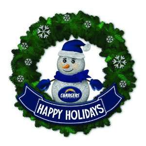  San Diego Chargers Snowman LED Wreath: Sports & Outdoors