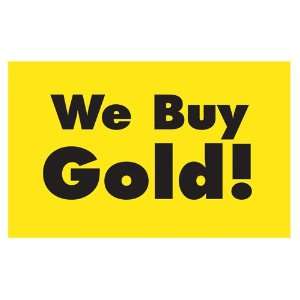  We Buy Gold 3ft x 5ft Flag  Yellow: Patio, Lawn & Garden