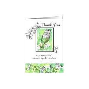  Second Grade Teacher Appreciation Day Thank You Bird Card 