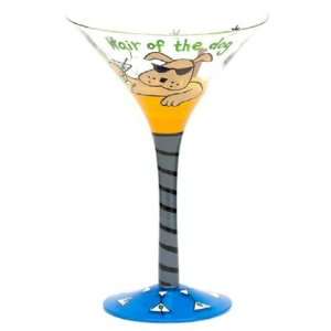 Hair of the Dog Hand Painted Martini Glass, Set of 2:  