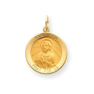  Saint Paul Medal Pendant in 14k Yellow Gold: Jewelry