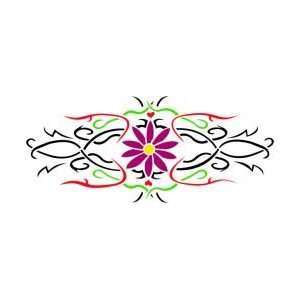  Tattoo Stencil   Flower w/ Tribal Frame   #513: Health 