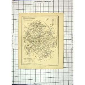 Antique Map Herefordshire England Hereford Bromyard: Home 