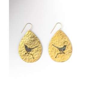  Coldwater Creek Bird teardrop Gold earrings Jewelry