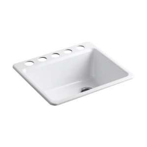 KOHLER K 5872 5UA1 FF Riverby Single Bowl Undermount Kitchen Sink with 