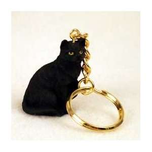  Shorthair Black Cat Keychain: Home & Kitchen