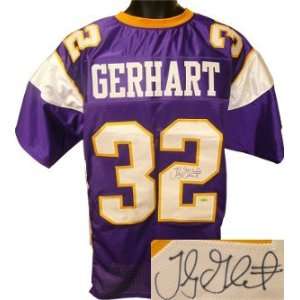    Toby Gerhart Autographed Jersey   Purple Prostyle 
