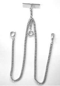  #147 2 Solid Sterling Double Albert Watch Chain New Stock 
