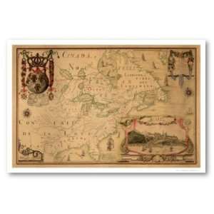  Quebec Canada Early Map 1688 Print: Home & Kitchen