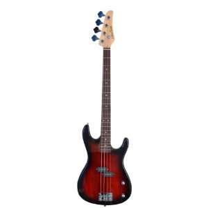 Cobra by BGuitars RED Full Size 43 Precision P Bass Guitar with Gig 