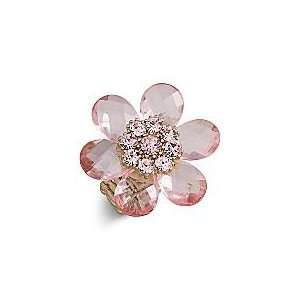  Pink/Gold Flower Cocktail Ring 