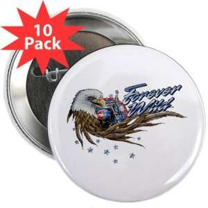  2.25 Button (10 Pack) Forever Wild Eagle Motorcycle and 