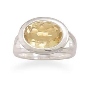  Sideways Oval Citrine Ring (8) Jewelry