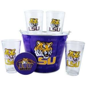  LSU Tigers Pint and Beer Bucket Set  LSU Tigers Gift Set 