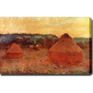  Claude Monet Haystacks End of Day, Autumn Canvas Oil 