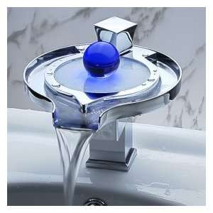   LED Waterfall Bathroom Sink Faucet (Unique Design)