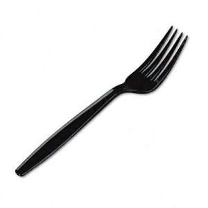  Dixie Food Plastic Tableware, Heavyweight Forks, Black 