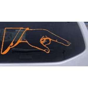 Pointing Hand Business Car Window Wall Laptop Decal Sticker    Orange 