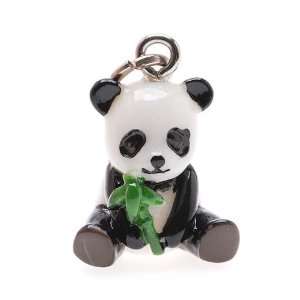  Hand Painted 3 D Panda W/ Bamboo Charm 19mm Lightweight (1 