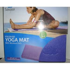  FOLD AND GO YOGA MAT WITH WORKOUT DVD: Sports & Outdoors