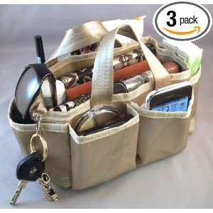  Lot of 3! Lexie Gold Handbag Bag Purse Tote Travel Cosmetic Make 