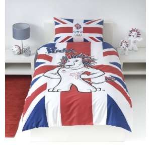   LICENSED TEAM GB UNION JACK OLYMPICS 2012 TWIN DUVET QUILT COVER SET