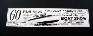 Chesapeake Bay Boat Show Baltimore 1955 print Ad  