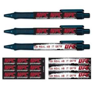  UFC OFFICIAL LOGO GRIPPER PEN 3 PACK: Sports & Outdoors