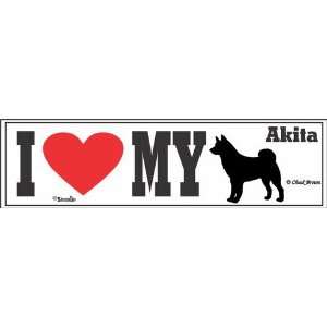  Bumper Sticker I Love My Akita 