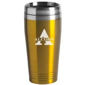 Alcorn State University   16 ounce Travel Mug Tumbler   Gold:  