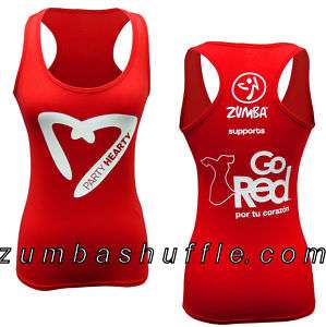 ZUMBA Party Hearty RED Racerback Tank Top   ALL SIZES  