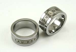 Tau Kappa Epsilon Tungsten ring w/ brush finish center  