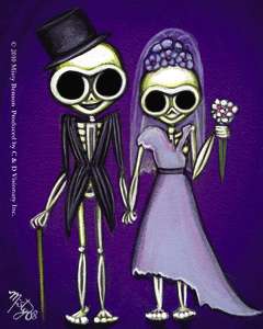 Sticker Wedding Skeleton Art Gothic Day of the Dead  