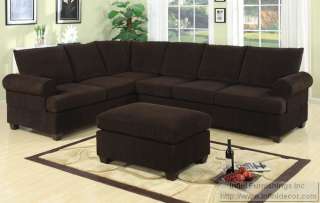 Modern Brown Fabric Sectional Sofa Couch Set Love F7133  