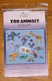 Quilled Creations ZOO ANIMALS Paper Curl Quilling Kit  