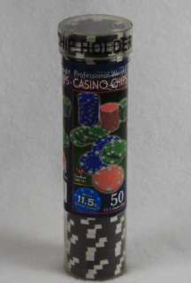 Casino Poker Chips 50 BLACK Professional 11.5 holder  