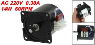 AC 220V 0.38A 14W 60RPM Synchronous Reduction Gear Motor  