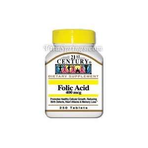  Folic Acid 400 mcg 250 Tablets, 21st Century Health 