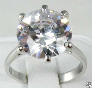 nnn Beautiful Silver White Crystal Zircon Womens Ring 8  