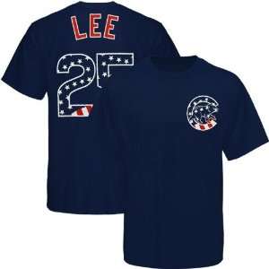  Chicago Cubs #25 Derrek Lee Navy Blue Stars & Stripes Player T shirt