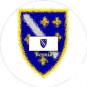 58mm Round Pin Badge Bosnia Flag:  Home & Kitchen