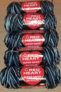   Red Heart Super Saver Acrylic Yarn Variegated #0984 SHADED DUSK  